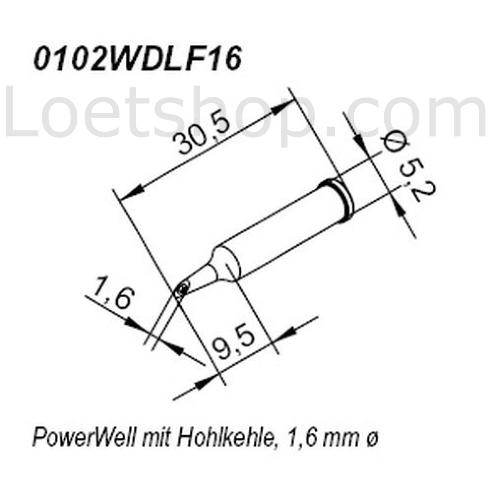 ERSA ERSADUR Lötspitze für i-Tool gerade PowerWell mit Hohlkehle 2,3 mm 