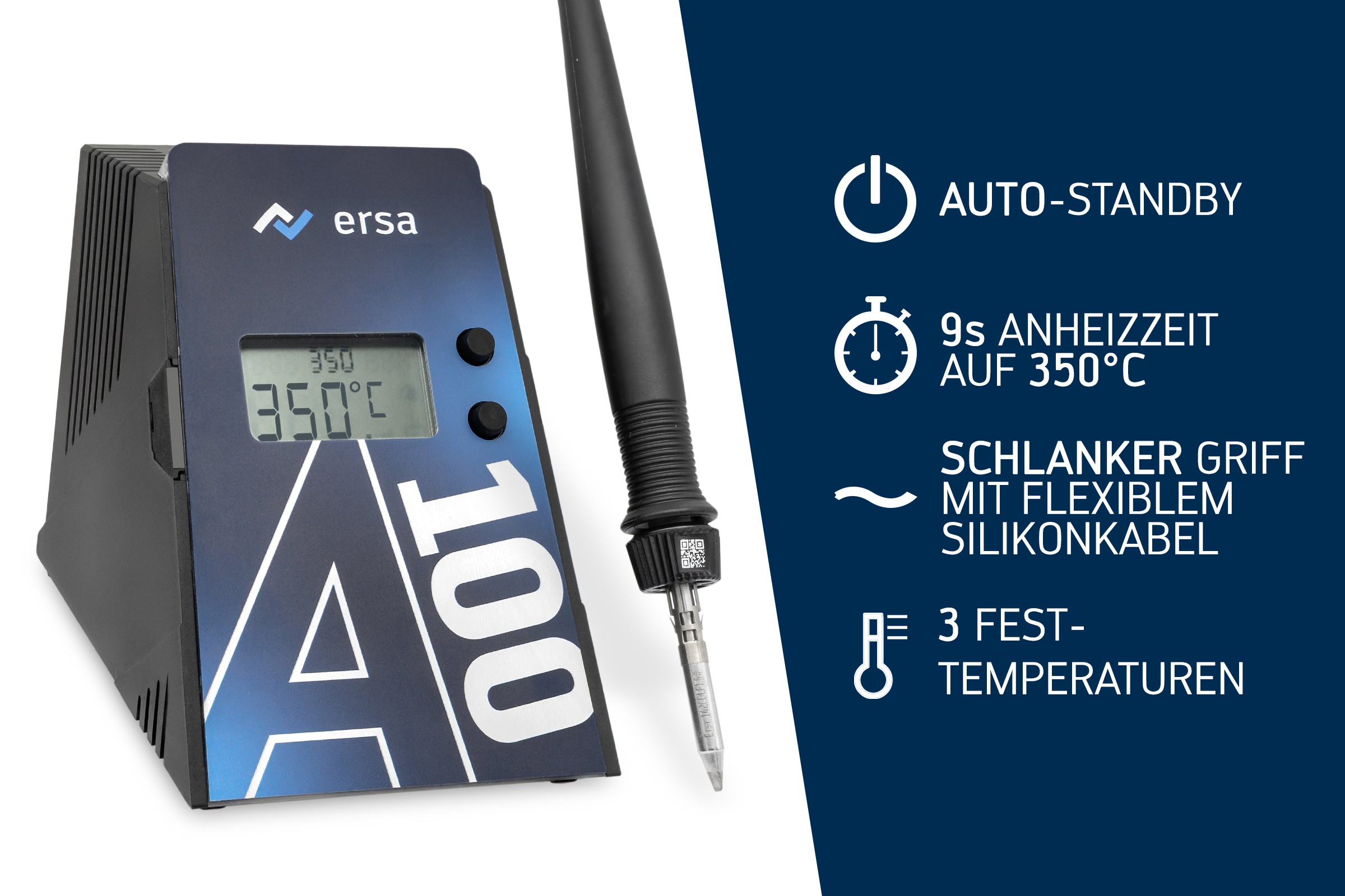 ERSA A100 elektronisch geregelte Lötstation, 80W mit Zeit-Standby