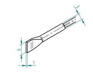 ERSA ERSADUR desoldering tip set, chisel-shaped, 6.0 mm