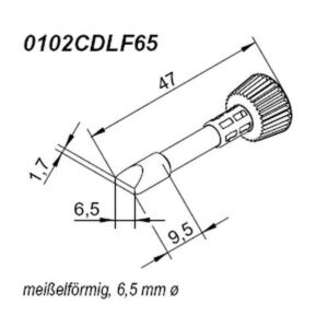 ERSA ERSADUR soldering tip for i-Tool, straight, chisel-shaped, 6.5 mm