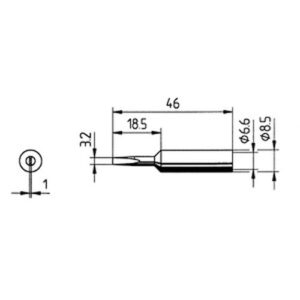 ERSADUR Lötspitze, gerade, meißelförmig, 3,2 mm