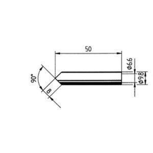 ERSADUR Lötspitze gerade, beidseitig angeschrägt, 8,0 mm