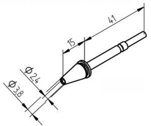 ERSA ERSADUR desoldering tip for X- Tool, inner diameter 2.4 mm, outer diameter 3.8 mm