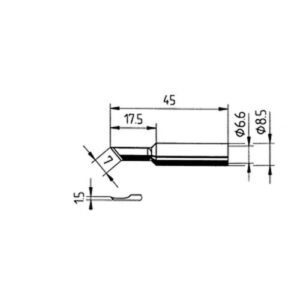 ERSADUR Lötspitze PLCC-Messer, gerade, 1,5 mm