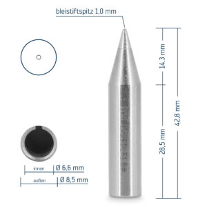 ERSADUR Lötspitze, gerade, bleistiftspitz, 1,0 mm