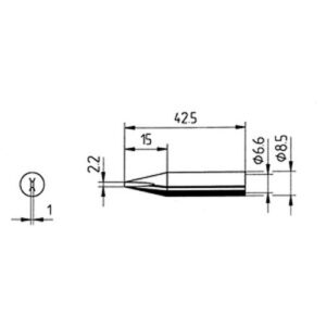 ERSADUR Lötspitze gerade, meißelförmig, 2,2 mm