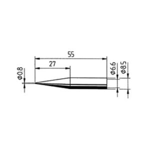 ERSADUR Lötspitze gerade, verlängert, bleistiftspitz, 0,8 mm