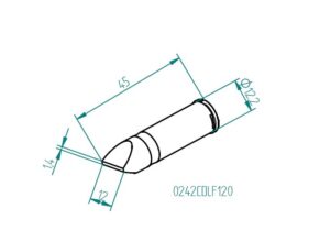 ERSA ERSADUR soldering tip for i-Tool HighPower, straight, chisel-shaped, 12 mm