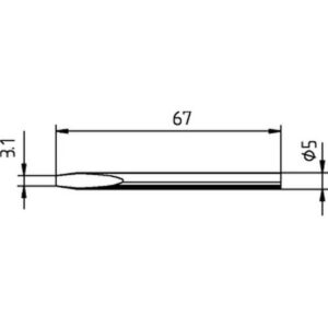ERSA ERSADUR soldering tip for ERSA 30 S, straight, chisel-shaped, 3.1 mm