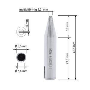 ERSADUR Lötspitze gerade, meißelförmig, 2,2 mm