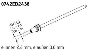 Entlötspitze für X-Tool Vario, Durchmesser innen 2,4 mm, außen 3,8 mm