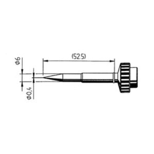 ERSA ERSADUR soldering tip, straight, pencil-shaped, 0.4 mm