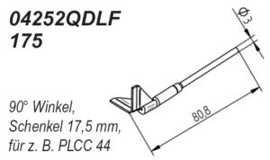 ERSA ERSADUR desoldering tip set, 90° angled legs, 17.5 mm