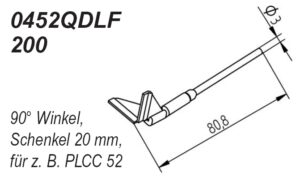 ERSA desoldering ERSADUR-set legs at a 90 ° angle, 20.0 mm