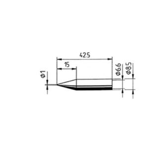 ERSA ERSADUR soldering tip, straight, pencil-tip, 1.0 mm