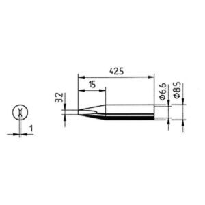 ERSADUR Lötspitze gerade, meißelförmig, 3,2 mm