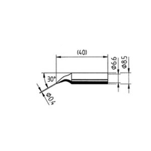 ERSA ERSADUR soldering tip, angled, pencil-tip, 0.4 mm