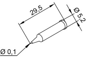 ERSADUR soldering tip for i-Tool, pencil tip 0.1 mm