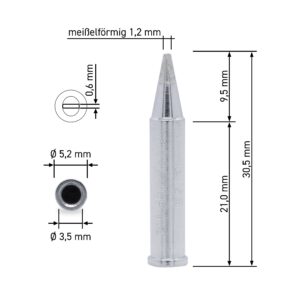 ERSA ERSADUR Tip for i-tool, straight, chisel-shaped, 1.2 mm