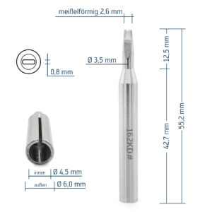 ERSADUR Lötspitze für Multitip C15 / Tip 260, gerade, meißelförmig, 2,6 mm
