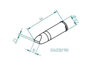 ERSA ERSADUR soldering tip for i-Tool HighPower, straight, chisel-shaped, 10 mm
