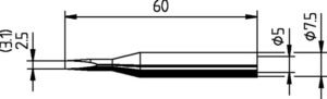 ERSADUR Lötspitze für Multitip C25, gerade, meißelförmig, 3,1 mm