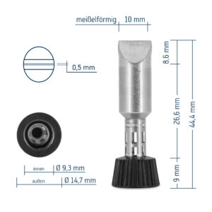 ERSA ERSADUR soldering tip for i-Tool, straight, chisel-shaped, 10.0 mm