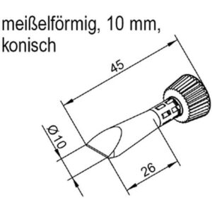 ERSA ERSADUR soldering tip for i-Tool, straight, conical, chisel-shaped, 10.0 mm
