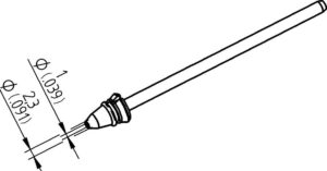 Entlötspitze für X-Tool Vario, Durchmesser innen 1,0 mm, außen 2,3 mm, hochverzinnt