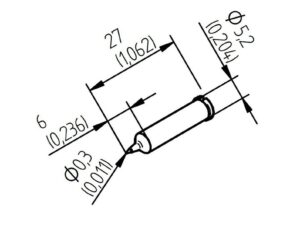 ERSA ERSADUR soldering tip for i-Tool, pencil-shaped, 0.3 mm
