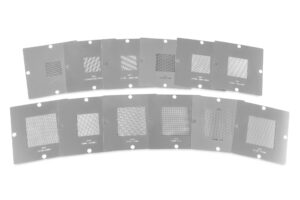 BGA universal stencil set, stainless steel, 90 x 90 mm, contents 12 pieces