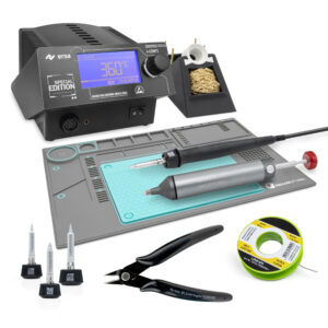 ERSA i-CON1 MK2 ESD Profi-Lötstation - Special Edition – Profi-Set - 50-450°C mit 150W Lötkolben i-TOOL MK2 Tip'N'Turn - Spitzenwechsel antistatisch, Auto-Standby mit 6-teiligem Zubehör-Set