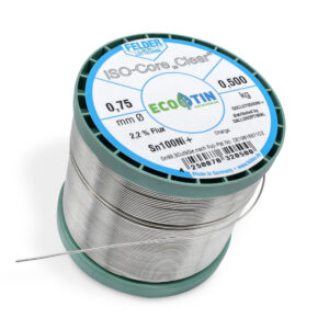 GALLUNOPTIMAL ISO-Core Sn99.25Cu0.7Ni0.05 (Sn100Ni+) lead-free solder wire, 2.2% FM Clear, halogen-free