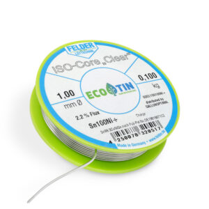 GALLUNOPTIMAL ISO-Core Sn99.25Cu0.7Ni0.05 (Sn100Ni+) lead-free solder wire, 2.2% FM Clear, halogen-free