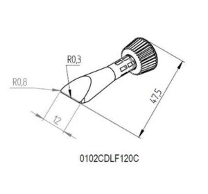 ERSA ERSADUR soldering tip for i-Tool, straight-conical, chisel-shaped, 12 mm