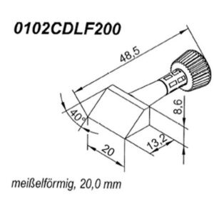 ERSA ERSADUR soldering tip for i-Tool, slanted-wedge-shaped, 20 mm