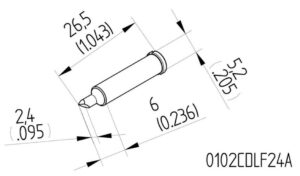 ERSA ERSADUR High-performance soldering tip for i-Tool, straight, chisel-shaped, asymmetrical 2.4 mm