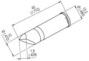 ERSADUR Lötspitze für i-Tool HighPower, gerade, meißelförmig, 10,9 mm asymmetrisch