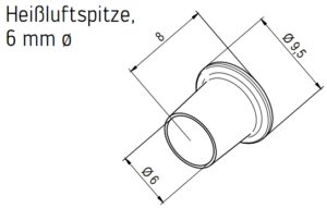 Heißluftdüse für i-Tool AIR S mit 6,0 mm